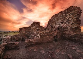 Lamoki Pueblo at sunset Wuptaki National Monument